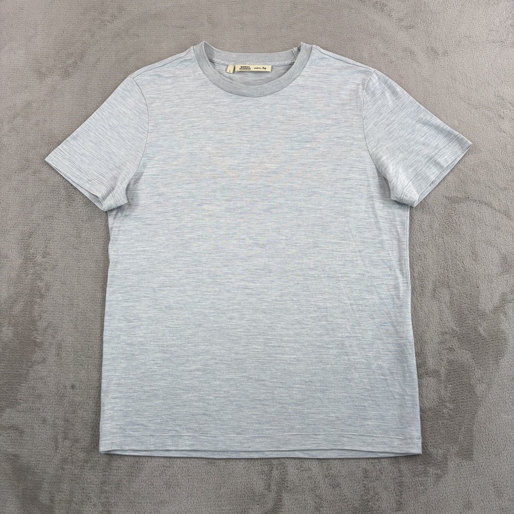Maurizio Baldassari Brera Silk-Cotton Knit T-Shirt in Grey Men Large NWOT $525